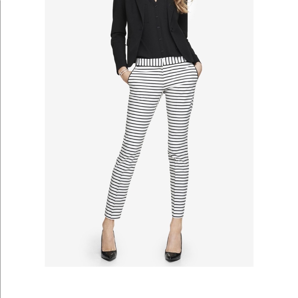 Express size 4 Regular black & white pants